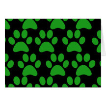 La pata linda del perro de perrito imprime negro v tarjetas