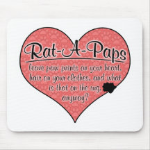 La pata Rata-UNO-Pap imprime humor del perro Tapetes De Ratón