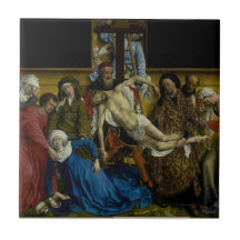 La pendiente de Rogier van der Weyden cruzado Azulejo