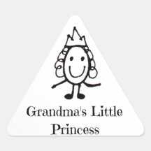 La pequeña princesa de la abuela pegatinas triangulo personalizadas