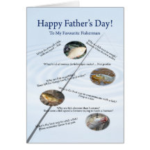 La pesca bromea tarjeta del día de padres