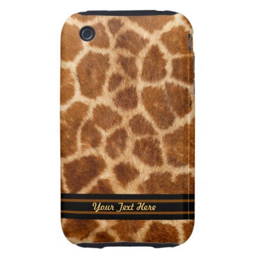 La piel 3G de la jirafa dura - personalice Tough iPhone 3 Funda