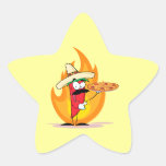La pimienta de chile de Chile del sombrero soporta Calcomania Forma De Estrella Personalizadas