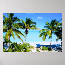 La playa en los pozos españoles - cabaña del table poster