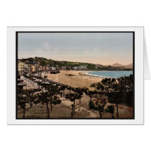 La playa, vintage Photochrom de San Sebastián, Esp Tarjetón