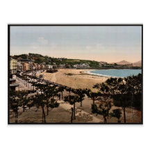 La playa, vintage Photochrom de San Sebastián, Esp Tarjetas Postales