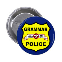 La policía de la gramática abotona pins