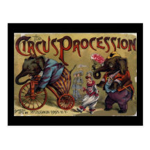 La portada de la procesión del circo tarjeta postal