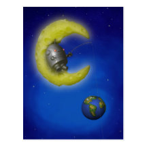 La postal de la luna de la pesca