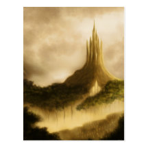 la postal del arte de la fantasía del reino del el