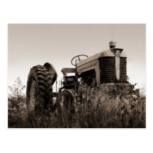 La postal vieja del tractor