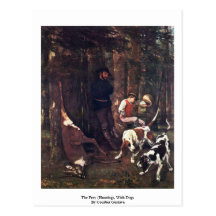 La presa (caza), con los perros de Courbet Gustavo Tarjetas Postales