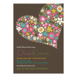 La primavera colorida florece el corazón que la du invitaciones personales 