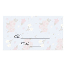 La primavera rosada y azul florece Placecards Tarjetas De Visita