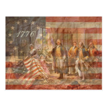 La primera bandera americana postales