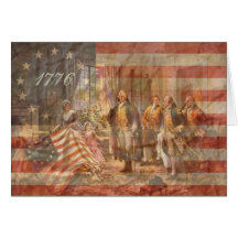 La primera bandera americana tarjetón