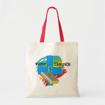 La primera comunión embroma las camisetas y los re bolsa