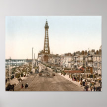La "promenade", Blackpool, Inglaterra Poster