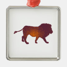 LA PUESTA DEL SOL DEL LEÓN ORNAMENTO PARA ARBOL DE NAVIDAD