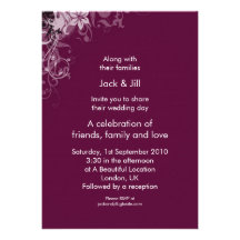 La púrpura florece 5x7 invitaciones personalizada
