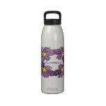 La púrpura personalizada florece la botella de agu botella de agua