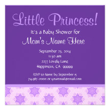 La púrpura protagoniza a la pequeña princesa fiest invitacion personalizada