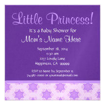 La púrpura protagoniza a la pequeña princesa fiest invitación personalizada