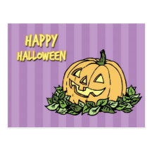 La púrpura raya las postales del feliz Halloween d