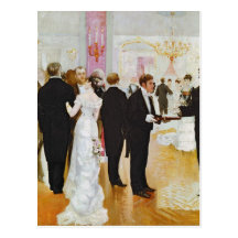 La recepción nupcial, c.1900 postal