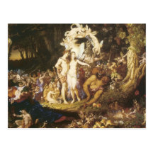 La reconciliación de Oberon y del Titania, 1847 Tarjeta Postal