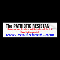 La RESISTENCIA PATRIÓTICA, conservadores, patriota pegatinas de parachoque