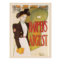 La revista agosto de Harper del nouveau del arte d Tarjeta Postal