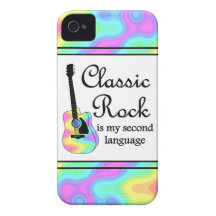 La roca clásica es mi segunda lengua iPhone 4 Case-Mate protectores