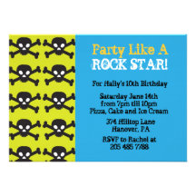 La roca, Grunge, fiesta de cumpleaños temática pun Invitacion Personalizada