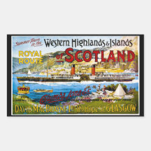 La ruta real del verano de Escocia viaja al vintag Pegatina
