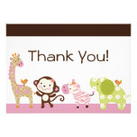 La selva Jill/animales lindos le agradece cardar Invitaciones Personales