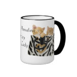 La señora loca más de moda Mug del gato del mundo Tazas