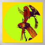 La serie YellowPantone1485cSqCircl del artista del Poster