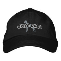 La silueta great dane bordó el gorra gorras bordadas