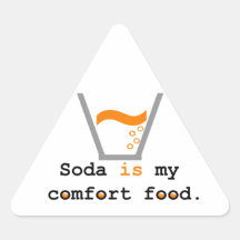 La soda es mi comida de la comodidad pegatinas de triangulo