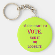 La su derecha de votar llaveros personalizados