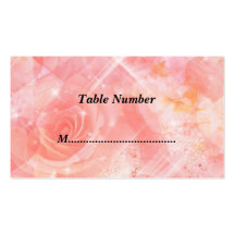 La tabla numera las flores rosadas tarjetas de visita
