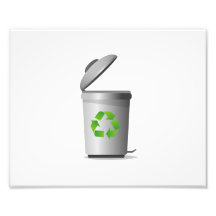 la tapa del bote de basura abierta recicla symbol. impresiones fotograficas