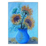 La tarjeta de felicitación alegre de los girasoles