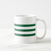 La taza clásica/tres rayas de color verde oscuro d