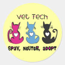 La tecnología del veterinario SPAY NEUTRAL ADOPTA  Etiqueta Redonda