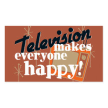 ¡La televisión hace cada uno feliz! Brown de cobre Plantilla De Tarjeta De Negocio
