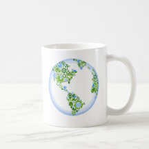La tierra Eco del planeta recicla la taza 15oz