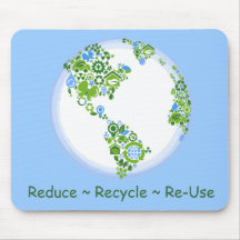 La tierra Eco del planeta recicla Mousepad Tapete De Ratón