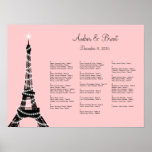La torre Eiffel centellea rosa de la carta del asi Impresiones